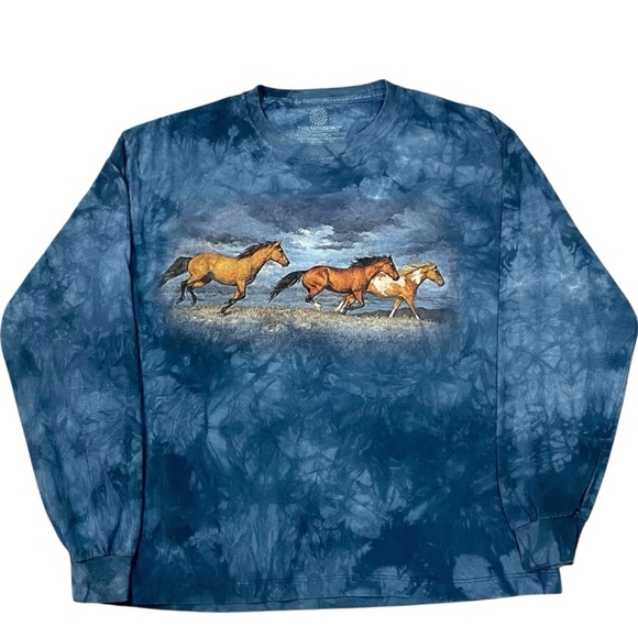 The Mountain Thunder Ridge Running Horse Long Sleeve T Shirt Large Western - Picture 1 of 5